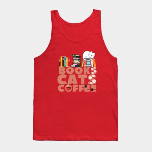 Books Cats Coffee Tank Top